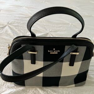 Kate Spade blackwhite plaid purse. new. 11 1/2 x 9”
